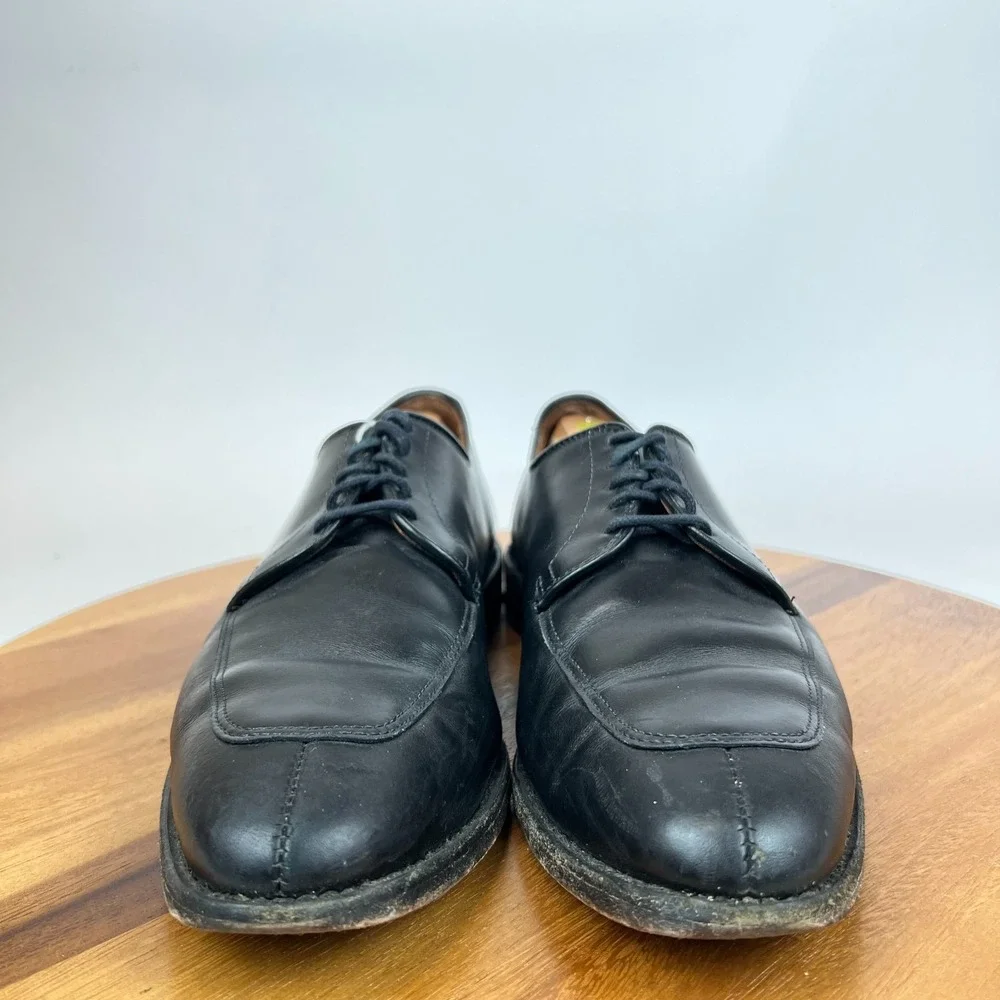 Mens Allen Edmonds Delray Black Leather Split‎ Toe Oxford Dress Shoes Size 9.5 E